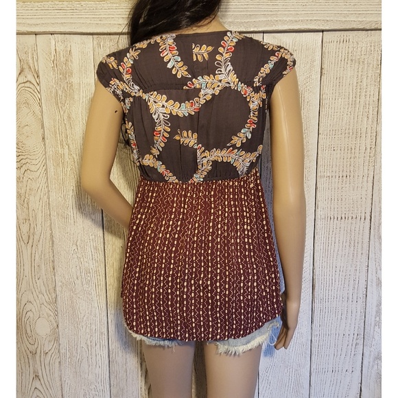 SOLD* Free People Boho Printed Top Size XS EUC! - Picture 2 of 6